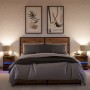 Mesita de noche luces LED 2 uds madera ingeniería roble ahumado by , Nightstands - Ref: Foro24-852042, Price: 84,71 €, Discou...