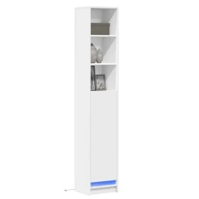 Aparador con luz LED madera de ingeniería blanco 36x32,5x200 cm by , Sideboards - Ref: Foro24-852124, Price: 80,26 €, Discoun...