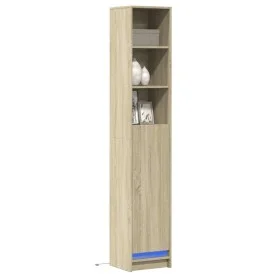 Aparador con LED madera ingeniería roble Sonoma 36x32,5x200 cm by , Sideboards - Ref: Foro24-852126, Price: 77,83 €, Discount: %
