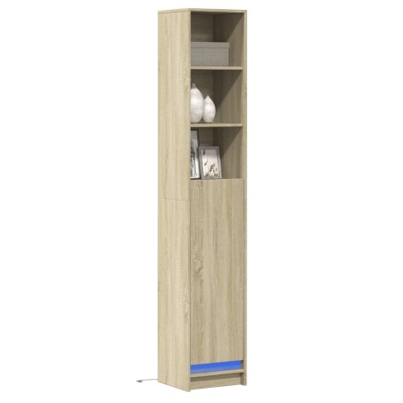 Aparador con LED madera ingeniería roble Sonoma 36x32,5x200 cm by , Sideboards - Ref: Foro24-852126, Price: 78,78 €, Discount: %
