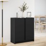 Aparador con luces LED madera de ingeniería negro 77x34x85 cm by , Sideboards - Ref: Foro24-852132, Price: 90,76 €, Discount: %