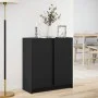 Sideboard mit LED-Lichtern aus schwarzem Ingenieurholz 77x34x85 cm. von , Sideboards - Ref: Foro24-852132, Preis: 89,38 €, Ra...