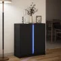 Sideboard mit LED-Lichtern aus schwarzem Ingenieurholz 77x34x85 cm. von , Sideboards - Ref: Foro24-852132, Preis: 89,38 €, Ra...
