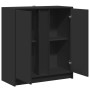 Aparador con luces LED madera de ingeniería negro 77x34x85 cm by , Sideboards - Ref: Foro24-852132, Price: 90,76 €, Discount: %