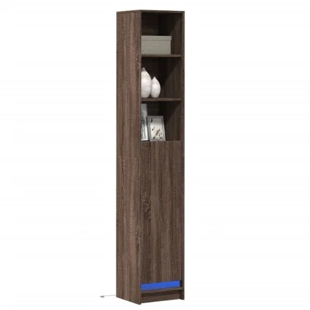 Aparador con LED madera ingeniería marrón roble 36x32,5x200 cm by , Sideboards - Ref: Foro24-852130, Price: 82,59 €, Discount: %