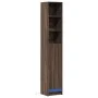 Aparador con LED madera ingeniería marrón roble 36x32,5x200 cm by , Sideboards - Ref: Foro24-852130, Price: 82,59 €, Discount: %