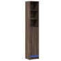 Aparador con LED madera ingeniería marrón roble 36x32,5x200 cm by , Sideboards - Ref: Foro24-852130, Price: 83,64 €, Discount: %