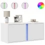 TV-Wandmöbel mit LED-Lichtern, weiß, 80x31x35 cm. von , TV-Möbel - Ref: Foro24-852257, Preis: 48,65 €, Rabatt: %