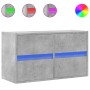 Mueble de TV de pared con luces LED gris hormigón 80x31x45 cm by , TV Furniture - Ref: Foro24-852288, Price: 65,87 €, Discoun...