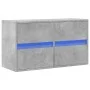 Mueble de TV de pared con luces LED gris hormigón 80x31x45 cm de , Muebles TV - Ref: Foro24-852288, Precio: 65,06 €, Descuent...