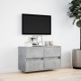 Mueble de TV de pared con luces LED gris hormigón 80x31x45 cm by , TV Furniture - Ref: Foro24-852288, Price: 65,87 €, Discoun...