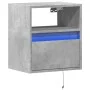 Mueble de TV de pared con luces LED gris hormigón 41x31x45 cm de , Muebles TV - Ref: Foro24-852319, Precio: 40,47 €, Descuent...