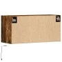 Mueble de TV de pared con luces LED roble ahumado 80x31x35 cm by , TV Furniture - Ref: Foro24-852359, Price: 60,37 €, Discoun...