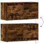Mueble de TV de pared con luces LED roble ahumado 80x31x35 cm de , Muebles TV - Ref: Foro24-852359, Precio: 63,02 €, Descuent...