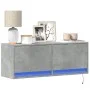 Mueble de TV de pared con luces LED gris hormigón 100x31x35 cm by , TV Furniture - Ref: Foro24-852365, Price: 62,69 €, Discou...