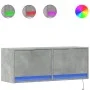 Mueble de TV de pared con luces LED gris hormigón 100x31x35 cm by , TV Furniture - Ref: Foro24-852365, Price: 62,69 €, Discou...