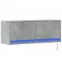 Mueble de TV de pared con luces LED gris hormigón 100x31x35 cm by , TV Furniture - Ref: Foro24-852365, Price: 62,69 €, Discou...