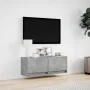 Wand-TV-Möbel mit LED-Lichtern in Betongrau 100x31x35 cm. von , TV-Möbel - Ref: Foro24-852365, Preis: 62,69 €, Rabatt: %