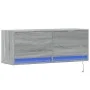Mueble de TV de pared con luces LED gris Sonoma 100x31x35 cm by , TV Furniture - Ref: Foro24-852367, Price: 72,91 €, Discount: %