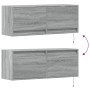 Mueble de TV de pared con luces LED gris Sonoma 100x31x35 cm de , Muebles TV - Ref: Foro24-852367, Precio: 76,28 €, Descuento: %