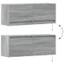 Mueble de TV de pared con luces LED gris Sonoma 100x31x35 cm by , TV Furniture - Ref: Foro24-852367, Price: 72,91 €, Discount: %