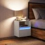 Wand-Nachttisch mit weißen LED-Lichtern von , Nachttische - Ref: Foro24-3307975, Preis: 51,32 €, Rabatt: %