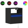Mesita de noche de pared con luces LED negro de , Mesitas de noche - Ref: Foro24-3307977, Precio: 47,34 €, Descuento: %