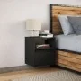 Mesita de noche de pared con luces LED negro de , Mesitas de noche - Ref: Foro24-3307977, Precio: 47,34 €, Descuento: %