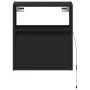 Mesita de noche de pared con luces LED negro de , Mesitas de noche - Ref: Foro24-3307977, Precio: 47,34 €, Descuento: %