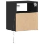Mesita de noche de pared con luces LED negro de , Mesitas de noche - Ref: Foro24-3307977, Precio: 47,34 €, Descuento: %