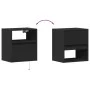 Mesita de noche de pared con luces LED negro de , Mesitas de noche - Ref: Foro24-3307977, Precio: 47,34 €, Descuento: %
