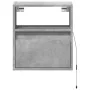 Mesitas de noche de pared con luces LED 2 uds gris hormigón de , Mesitas de noche - Ref: Foro24-3307982, Precio: 83,49 €, Des...