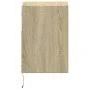 Wand-Nachttische mit LED-Lichtern, 2 Stück, Sonoma-Eiche. von , Nachttische - Ref: Foro24-3307980, Preis: 81,12 €, Rabatt: %