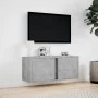 Wand-TV-Möbel mit LED-Lichtern in Betongrau 80x31x35 cm von , TV-Möbel - Ref: Foro24-852260, Preis: 48,94 €, Rabatt: %