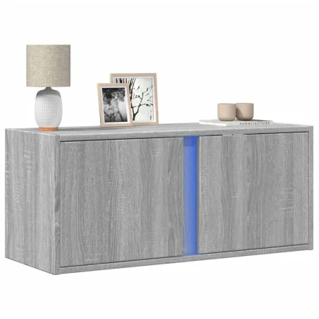 Wand-TV-Möbel mit LED-Lichtern in Sonoma-Grau 80x31x35 cm von , TV-Möbel - Ref: Foro24-852262, Preis: 51,92 €, Rabatt: %