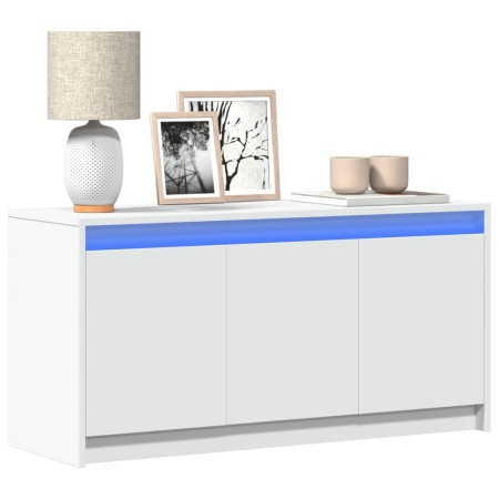 TV-Möbel mit LED-Beleuchtung aus weißem Ingenieurholz, 100x34x50 cm. von , TV-Möbel - Ref: Foro24-852208, Preis: 84,16 €, Rab...