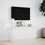 Mueble de TV con LED madera de ingeniería blanco 100x34x50 cm de , Muebles TV - Ref: Foro24-852208, Precio: 82,79 €, Descuent...