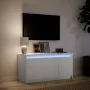Mueble de TV con LED madera de ingeniería blanco 100x34x50 cm de , Muebles TV - Ref: Foro24-852208, Precio: 82,79 €, Descuent...