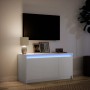 Mueble de TV con LED madera de ingeniería blanco 100x34x50 cm by , TV Furniture - Ref: Foro24-852208, Price: 84,16 €, Discoun...