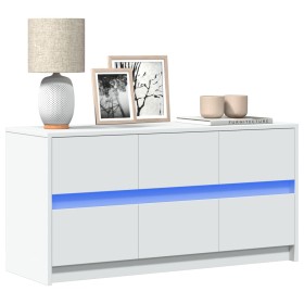 Mueble de TV con LED madera de ingeniería blanco 100x34x50 cm by , TV Furniture - Ref: Foro24-852215, Price: 106,63 €, Discou...