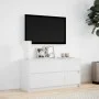 TV-Möbel mit LED-Beleuchtung aus weißem Ingenieurholz, 100x34x50 cm. von , TV-Möbel - Ref: Foro24-852215, Preis: 105,14 €, Ra...