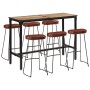 Hocher Tisch und 7 Hocker aus massivem Mangoholz und Metall. von , Möbelsets für Küchen und Esszimmer - Ref: Foro24-3216411, ...