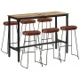 Hocher Tisch und 7 Hocker aus massivem Mangoholz und Metall. von , Möbelsets für Küchen und Esszimmer - Ref: Foro24-3216411, ...