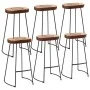 Set mesa alta y taburetes 7 pzas madera maciza mango y metal by , Furniture sets for kitchens and dining rooms - Ref: Foro24-...