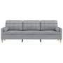 Sofá de 3 plazas con cojines tela gris claro 210 cm by , Sofas - Ref: Foro24-3278201, Price: 295,08 €, Discount: %
