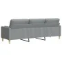 Sofá de 3 plazas con cojines tela gris claro 210 cm by , Sofas - Ref: Foro24-3278201, Price: 295,08 €, Discount: %