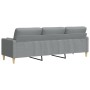 Sofá de 3 plazas con cojines tela gris claro 210 cm by , Sofas - Ref: Foro24-3278201, Price: 298,89 €, Discount: %