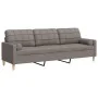Sofá de 3 plazas con cojines tela gris taupe 210 cm by , Sofas - Ref: Foro24-3278208, Price: 344,80 €, Discount: %