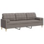 Sofá de 3 plazas con cojines tela gris taupe 210 cm