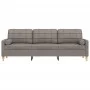 Sofá de 3 plazas con cojines tela gris taupe 210 cm by , Sofas - Ref: Foro24-3278208, Price: 344,80 €, Discount: %